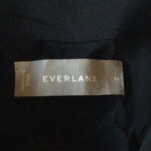 Everlane The Clean Silk Relaxed Sleeveless, Button-down Shirt, Black, Size 14